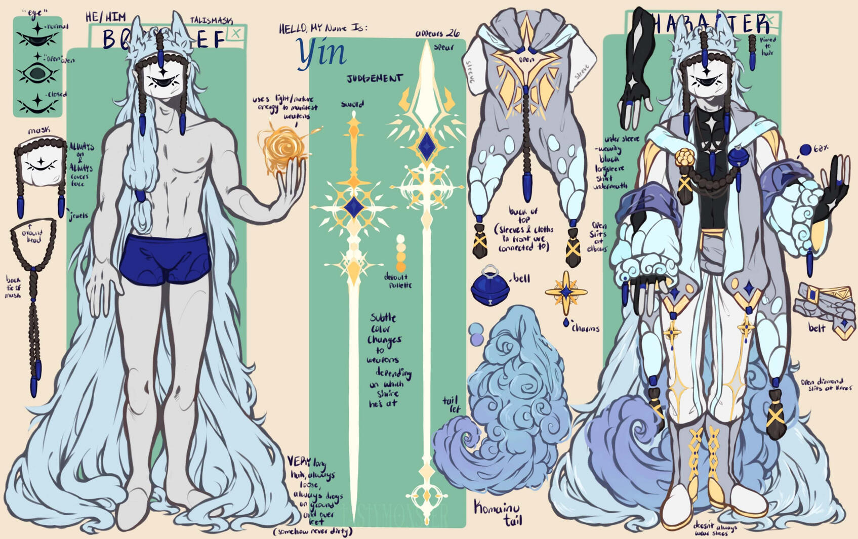 yin, talismask [OC, closed species] | 2024